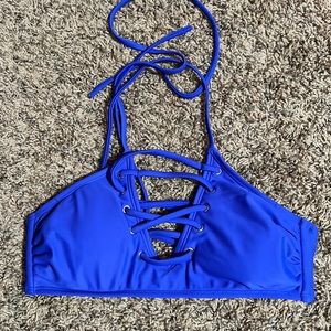 Blue bikini top
